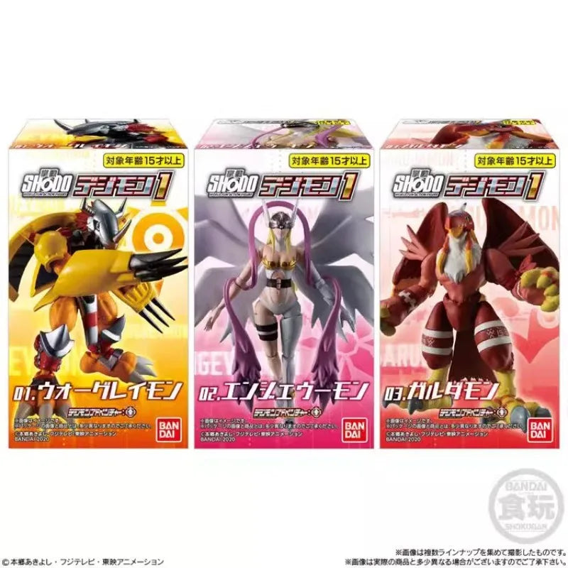 Original Bandai Digimon Adventure Garudamon Angewomon War Greymon Box Eggs Action Figure Assembly Ornaments Jewelry Models Toys