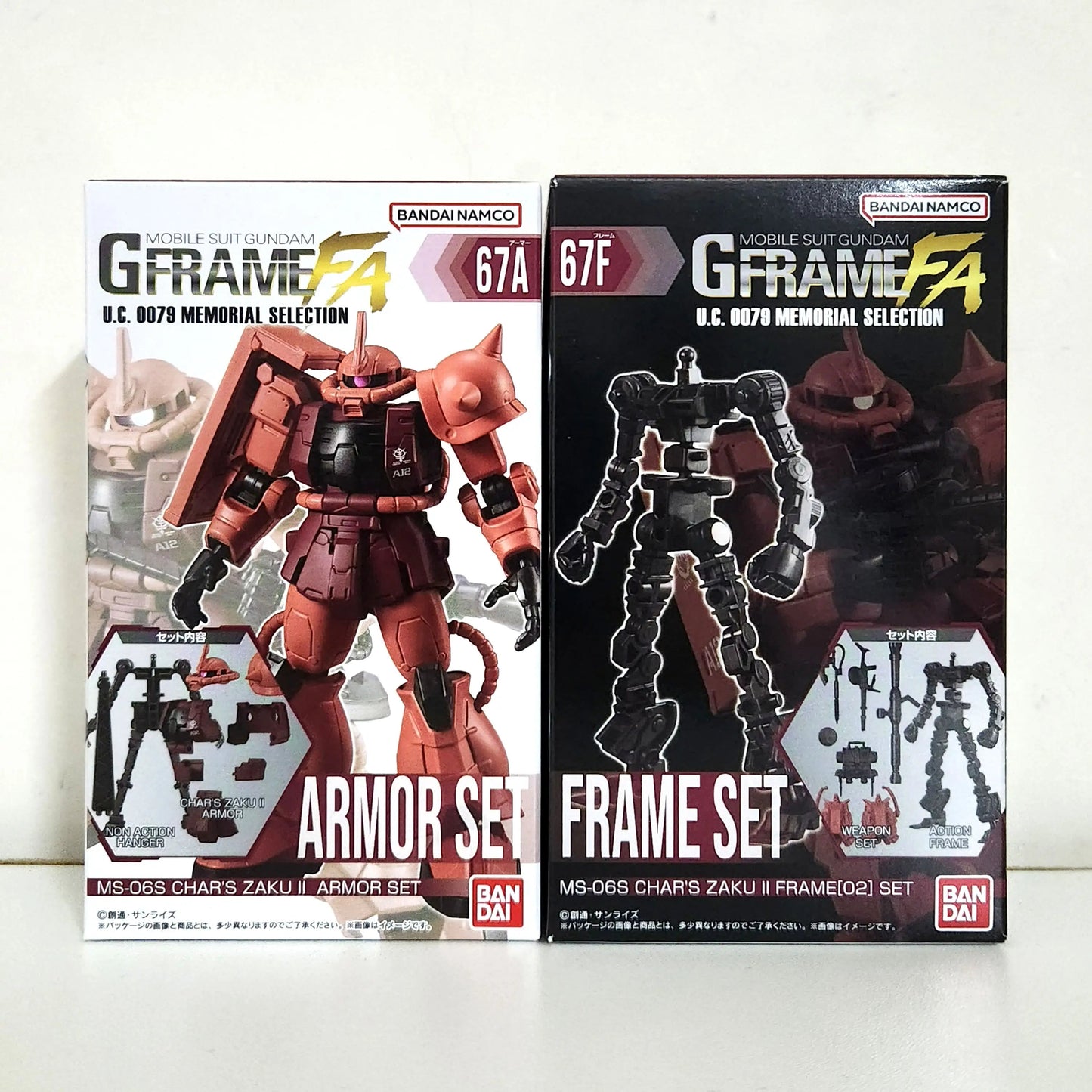 Original Bandai GFrame FA UC0079 Rx-78-2 Red ZAKU Dom GUNDAM Massproduction GM GUNDAM Boxed Egg Toy Anime Figure Model Gifts