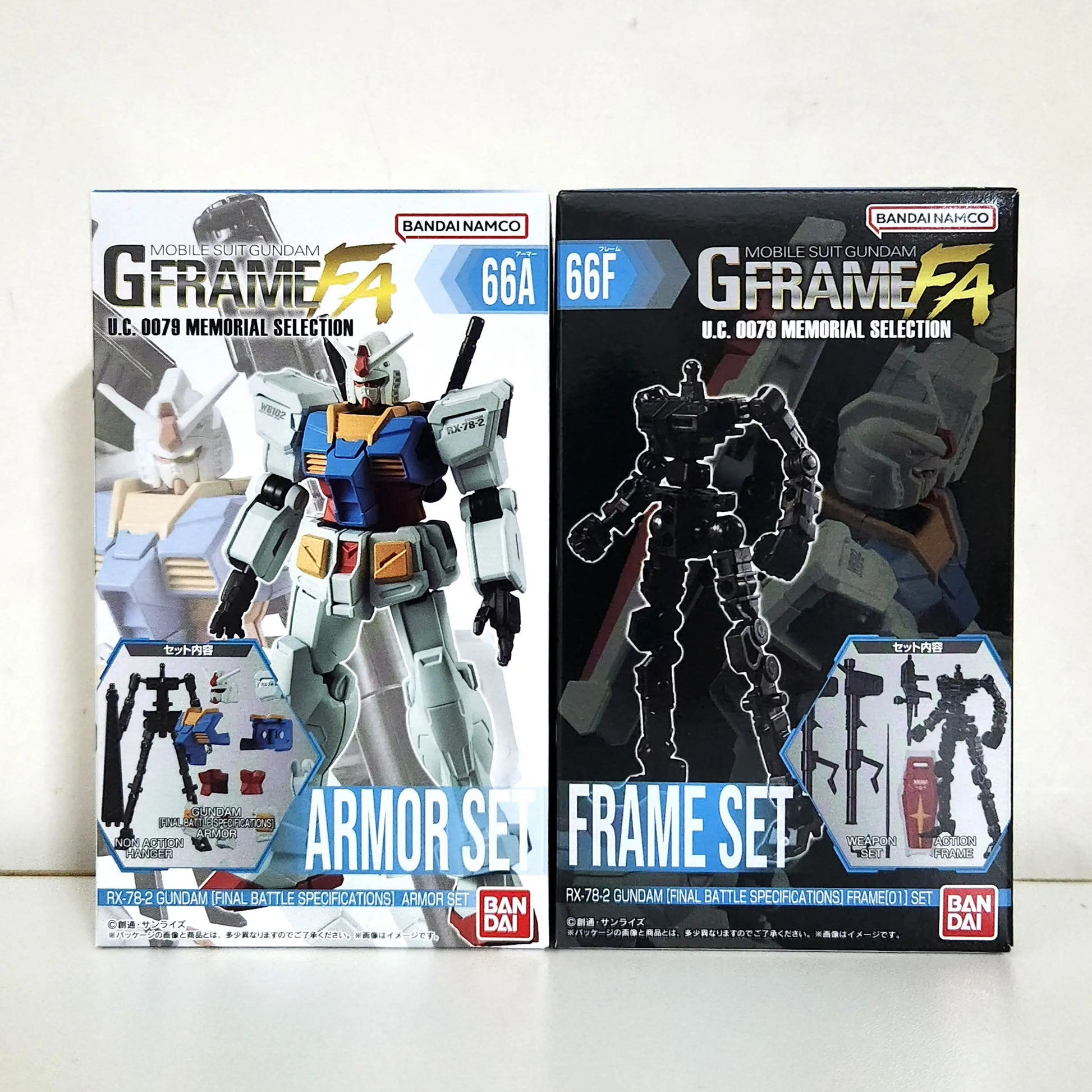 Original Bandai GFrame FA UC0079 Rx-78-2 Red ZAKU Dom GUNDAM Massproduction GM GUNDAM Boxed Egg Toy Anime Figure Model Gifts