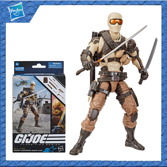 Original Hasbro G.i. Joe Classified Series 92 Desert Commando Snake Eyes Action Figure Model Toy Collection Gift