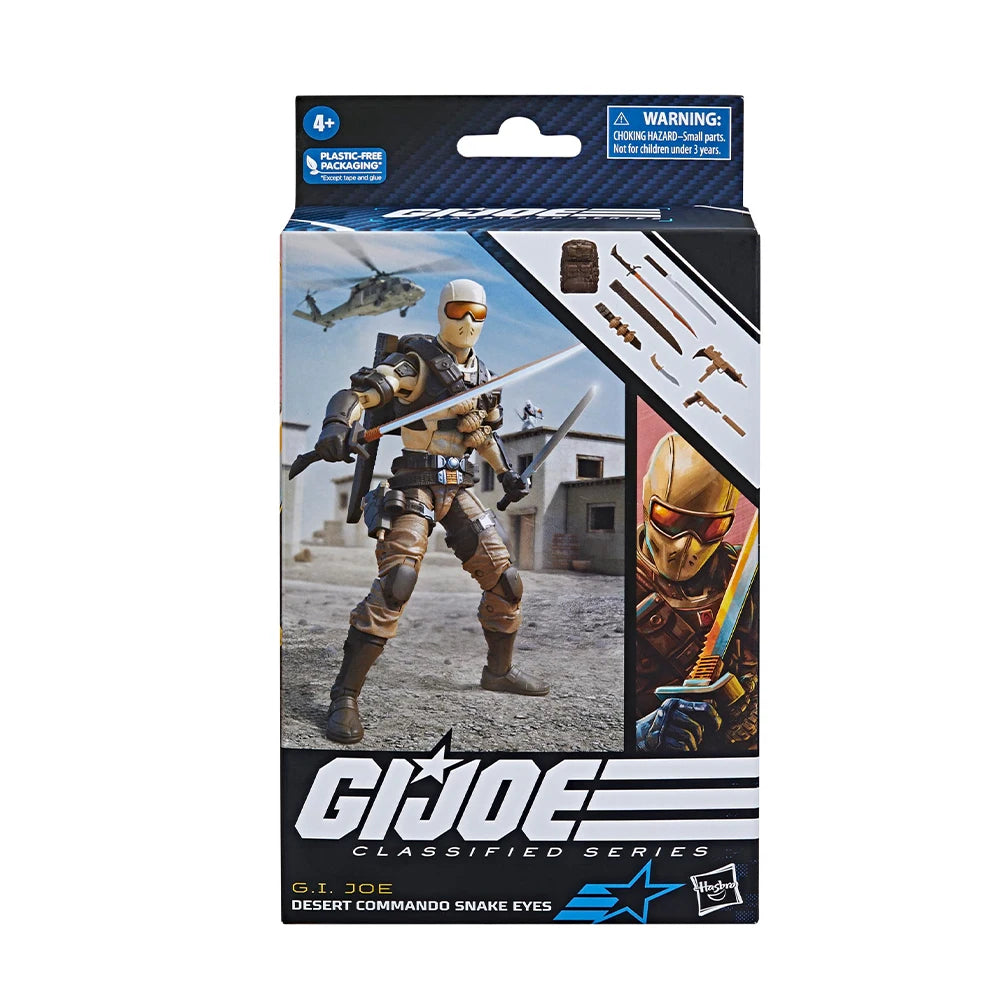 Original Hasbro G.i. Joe Classified Series 92 Desert Commando Snake Eyes Action Figure Model Toy Collection Gift