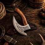 Original Pizza Cutter Axe - viking axe pizza cutter with leather sheath