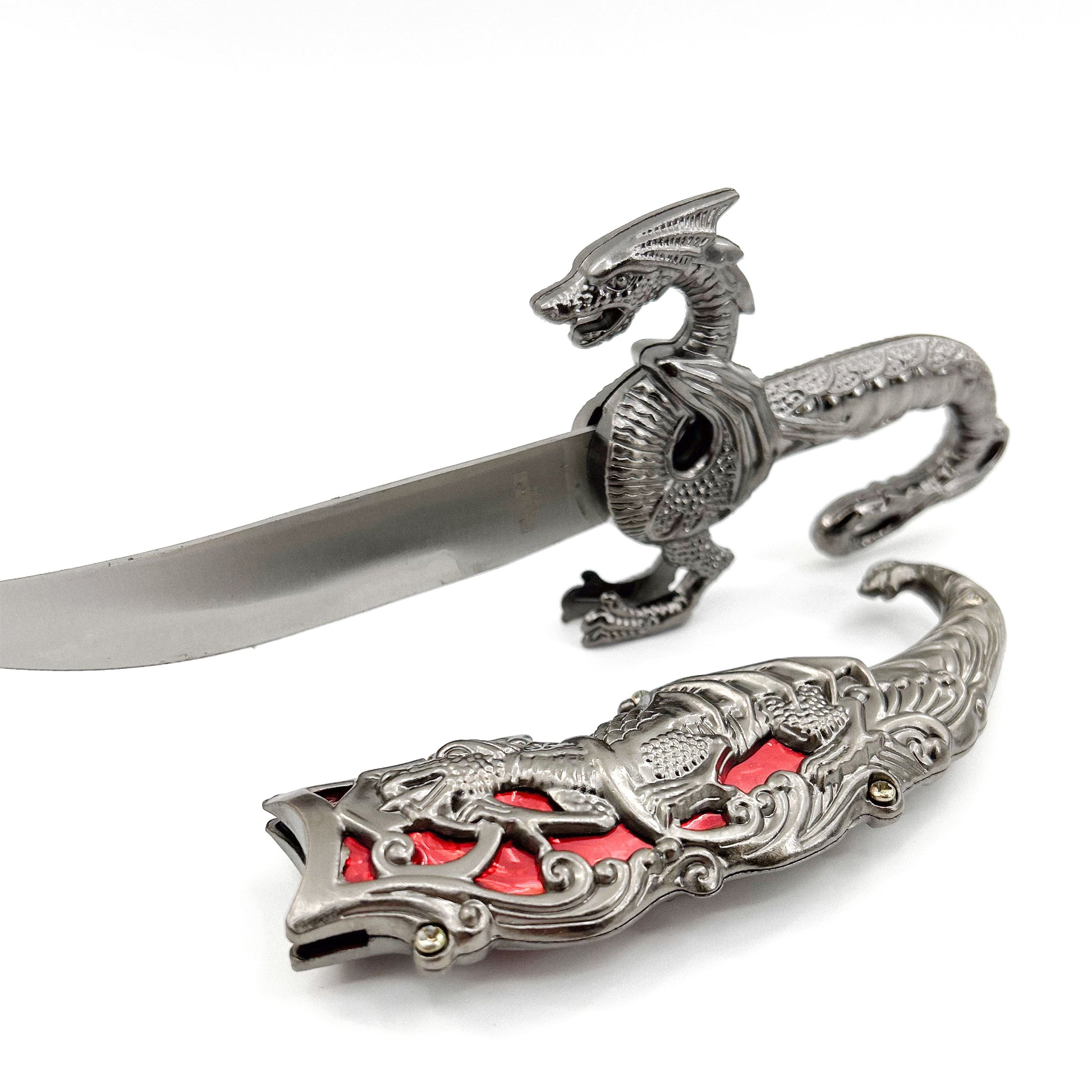 Ornate Red Dragon Decorative Fantasy Dagger Knife