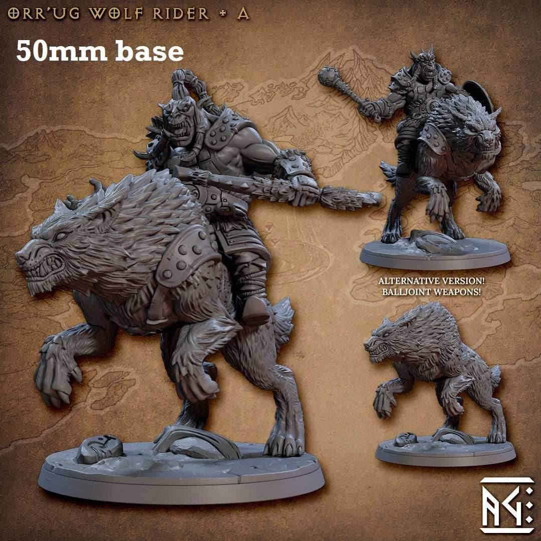 Orr'ug Wolf Rider: Sculpt A (Direwolf Orc Cavalry Unit or Wild) - No Hat / Bow / Empty Hand