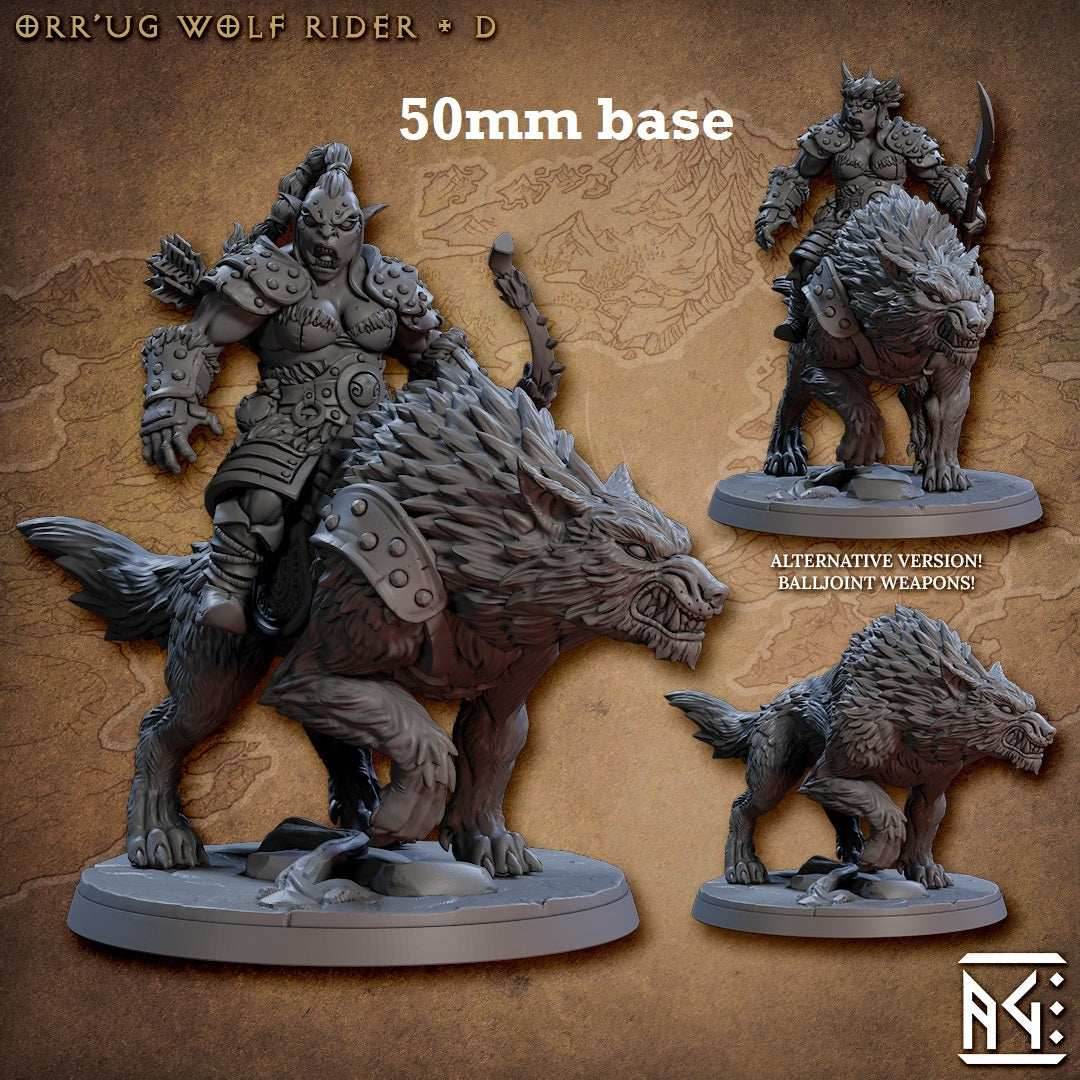 Orr'ug Wolf Rider: Sculpt D (Direwolf Orc Cavalry Unit or Wild) - No Hat / Bow