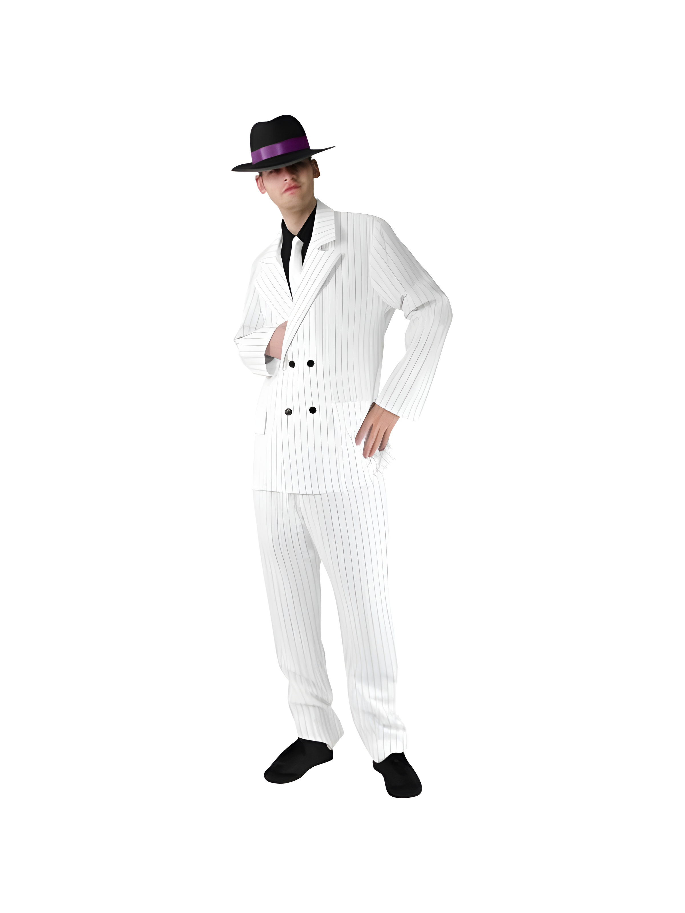 Adult Men's White Gangster Suit Costume