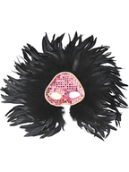 Adult Black Wicked Feather Eye Mask