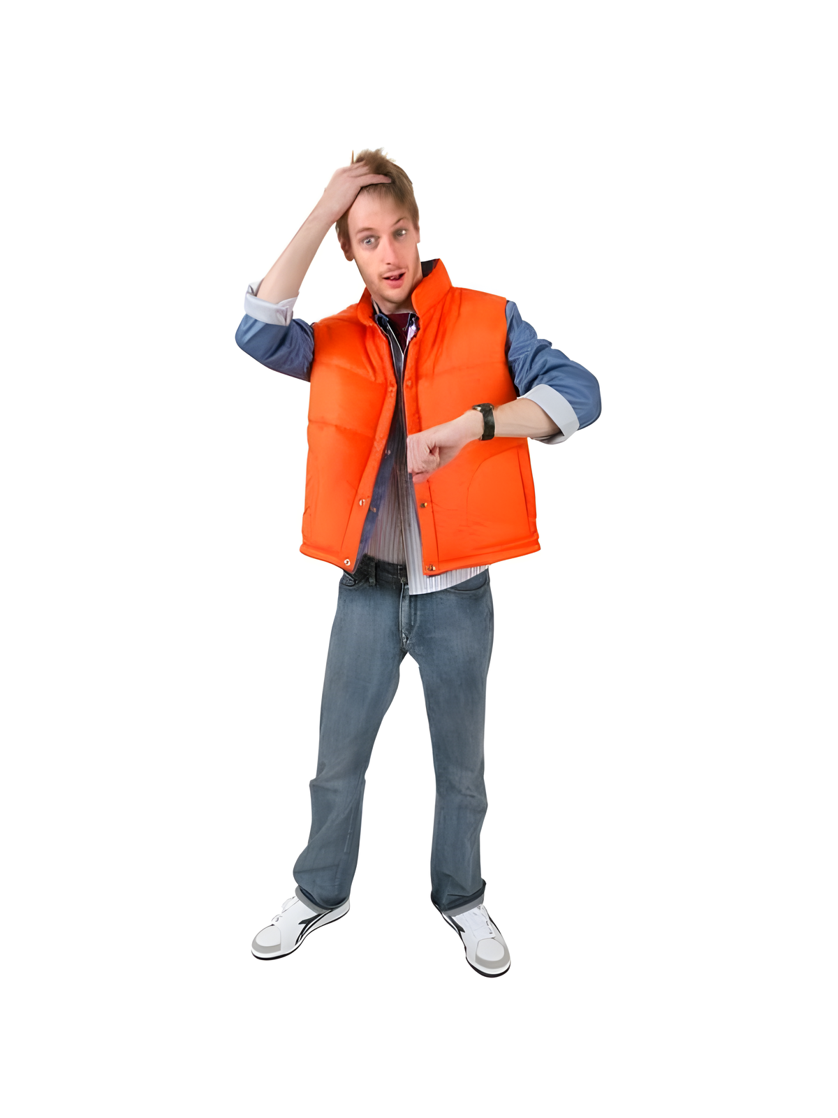 Adult Marty McFly Shirt & Puffer Vest Costume