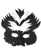 Adult Black & White Feather Eye Mask