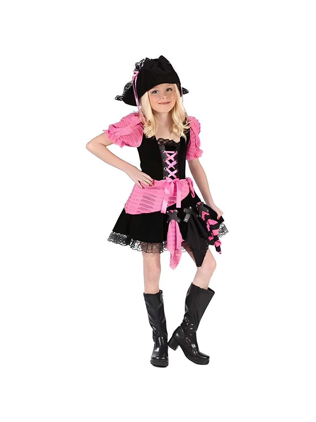 Childs Pink Punk Pirate Costume