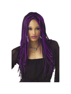 Adult Twisted Long Purple & Black Wig