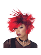 Women's Black & Red Spiked Wig