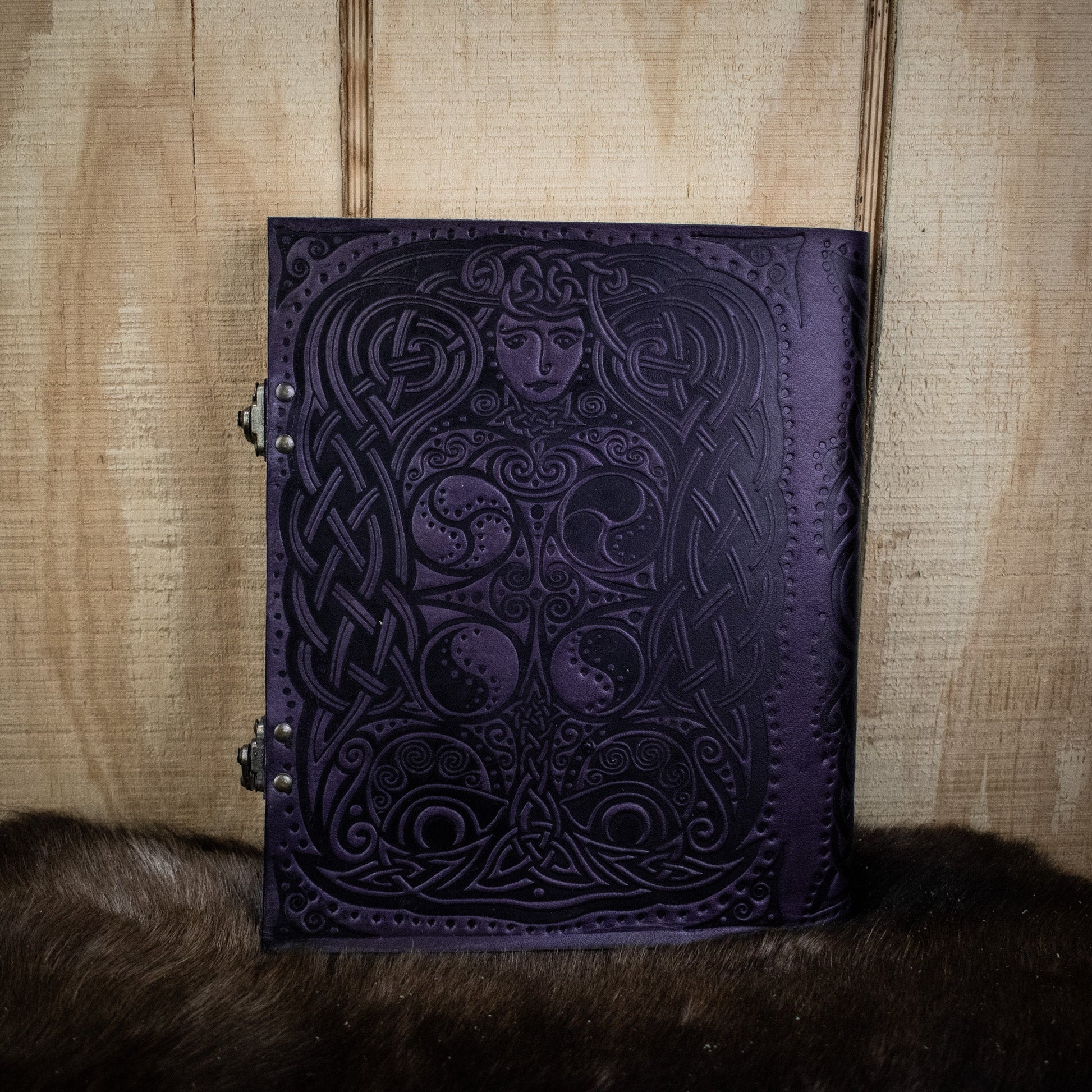 "Owl - Lady of the Forest" Purple Leather Sketchbook