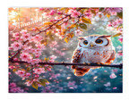 Personalized Owl Cherry Blossom Wooden Puzzle | 60 Pieces | 15x20cm