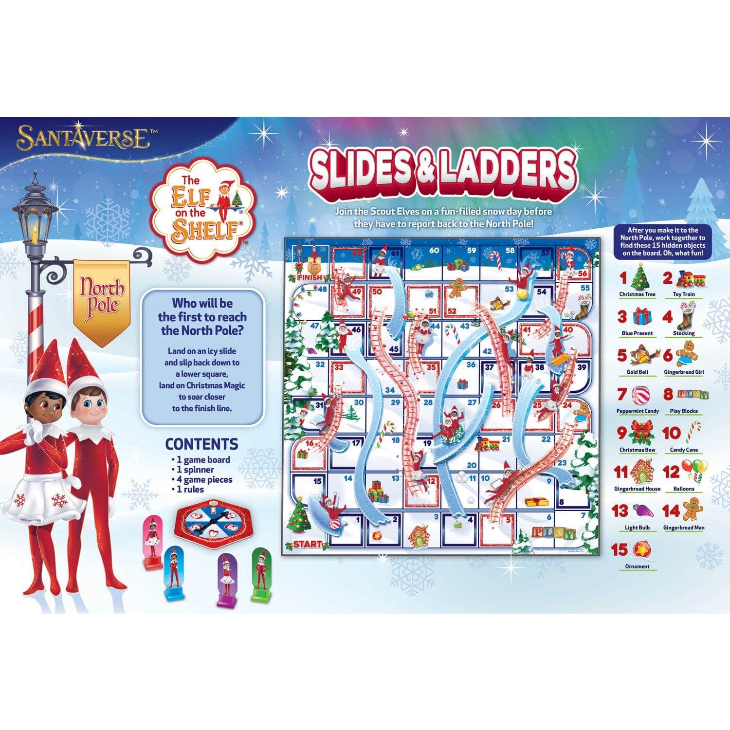Elf on the Shelf - Slides and Ladders Board Game - 