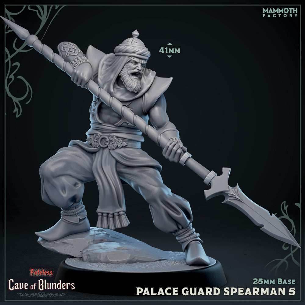 Palace Guard Spearman: Sculpt 5 (Male Human Fighter) - 
