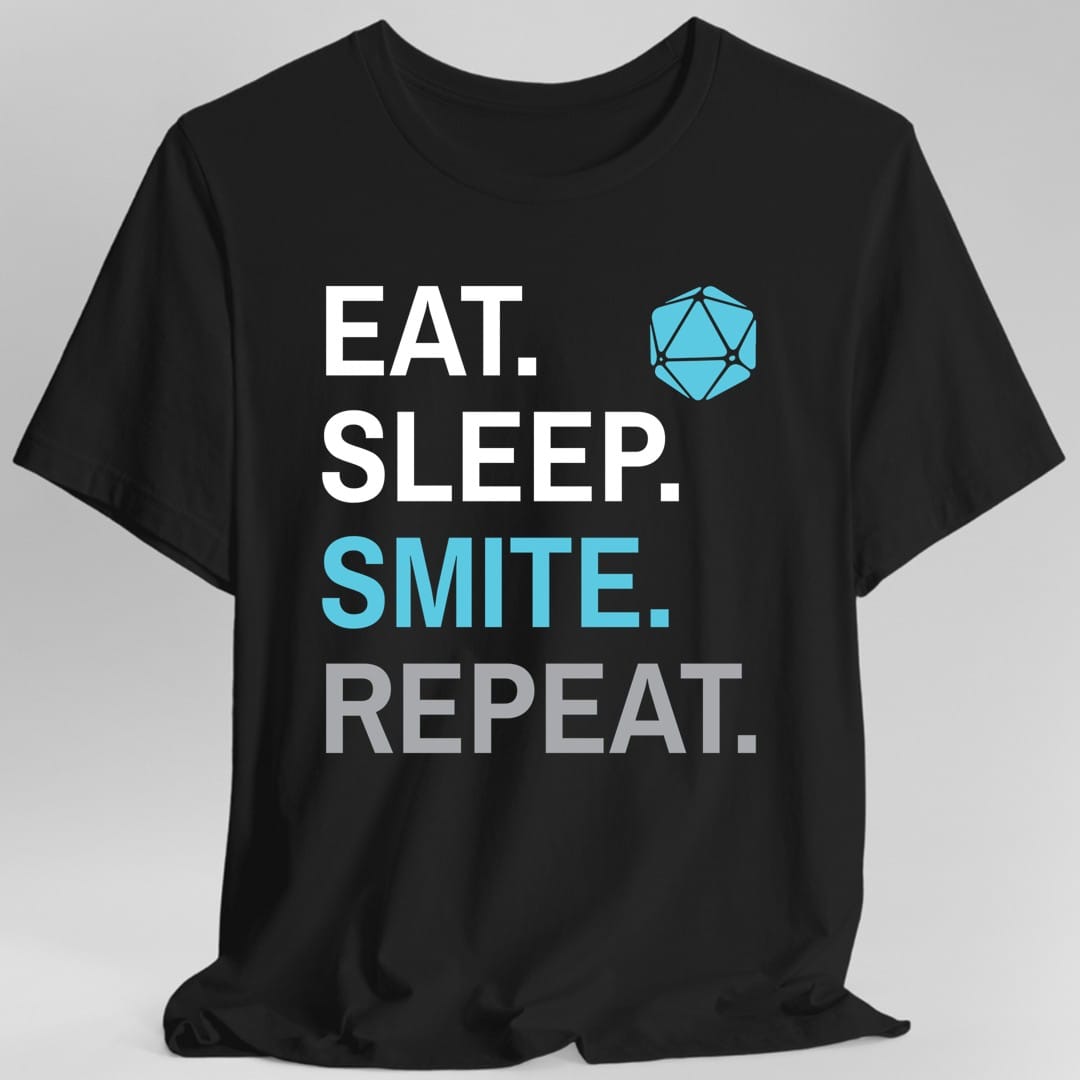 Paladin Smite T-Shirt – 'Eat, Sleep, Smite, Repeat'