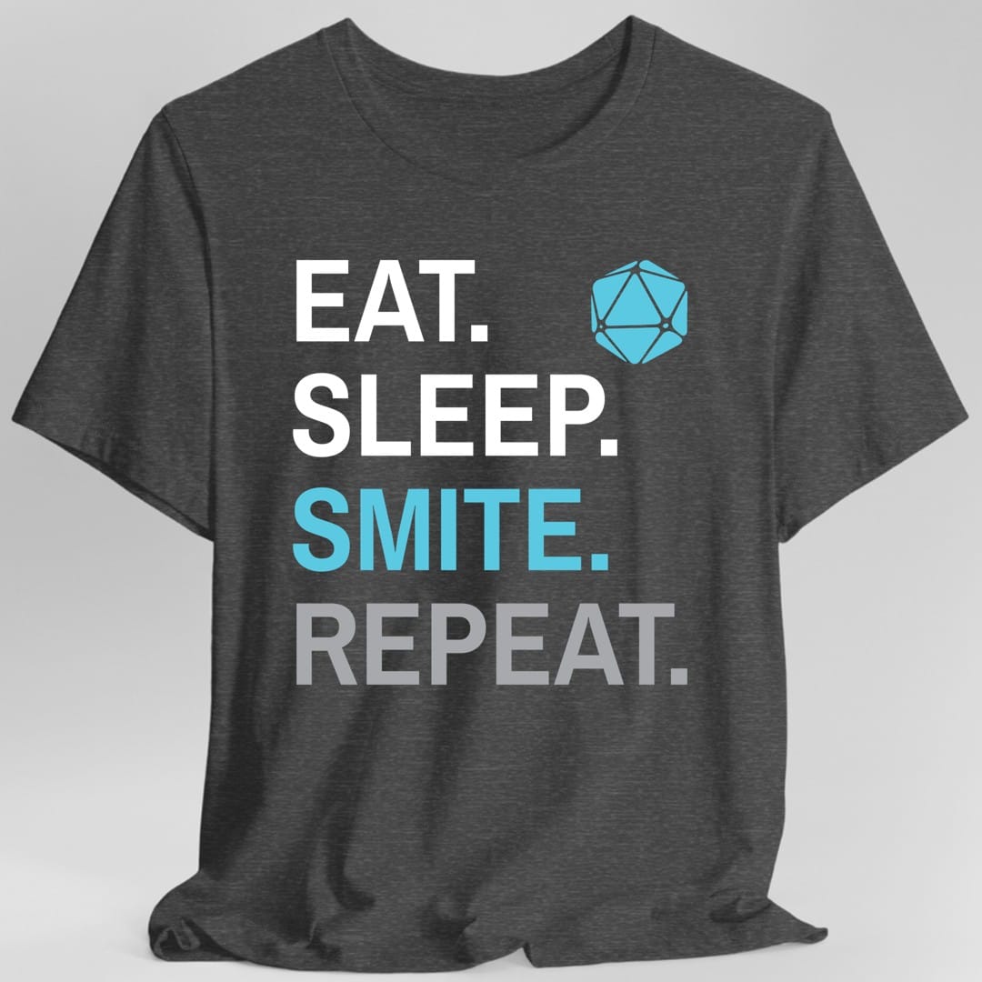 Paladin Smite T-Shirt – 'Eat, Sleep, Smite, Repeat'