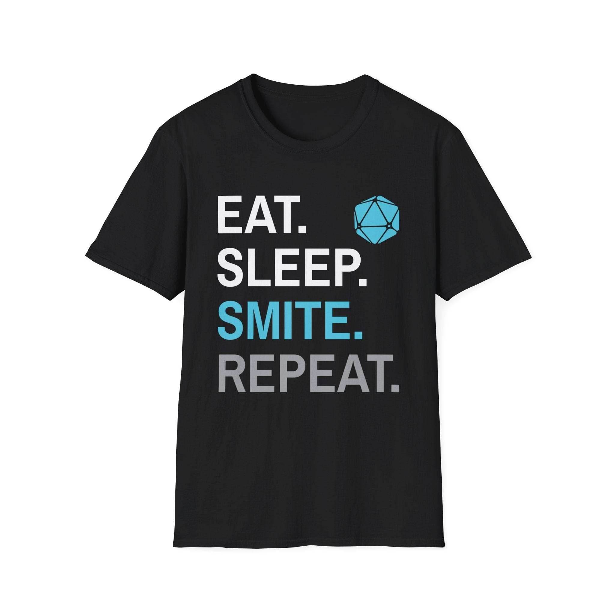 Paladin Smite T-Shirt – 'Eat, Sleep, Smite, Repeat' - Black / S