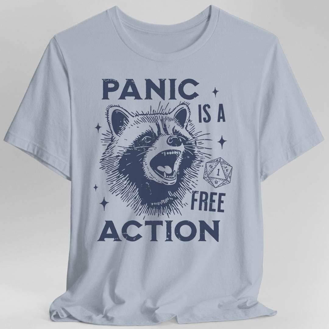 Panic Is A Free Action Shirt - Light Blue / S