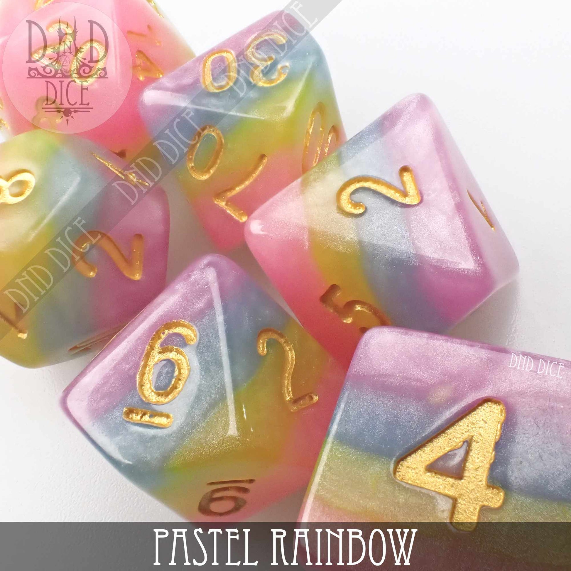 Pastel Rainbow Dice Set