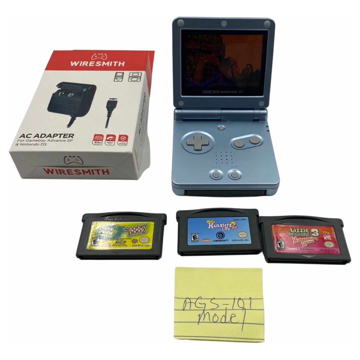 Pearl Blue GameBoy Advance SP [AGS-101] (Game Bundle)