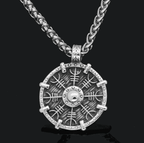 Vikings Helm of Awe Stainless Steel Pendant Necklace - 