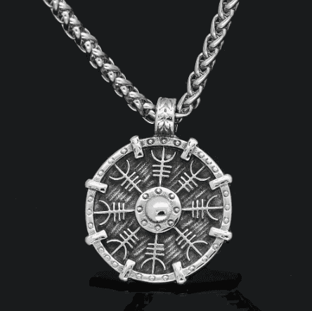 Vikings Helm of Awe Stainless Steel Pendant Necklace - 