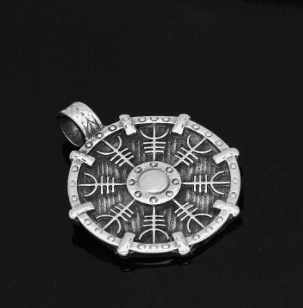 Vikings Helm of Awe Stainless Steel Pendant Necklace - 