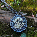 Vikings Longship Stainless Steel Pendant Necklace - 