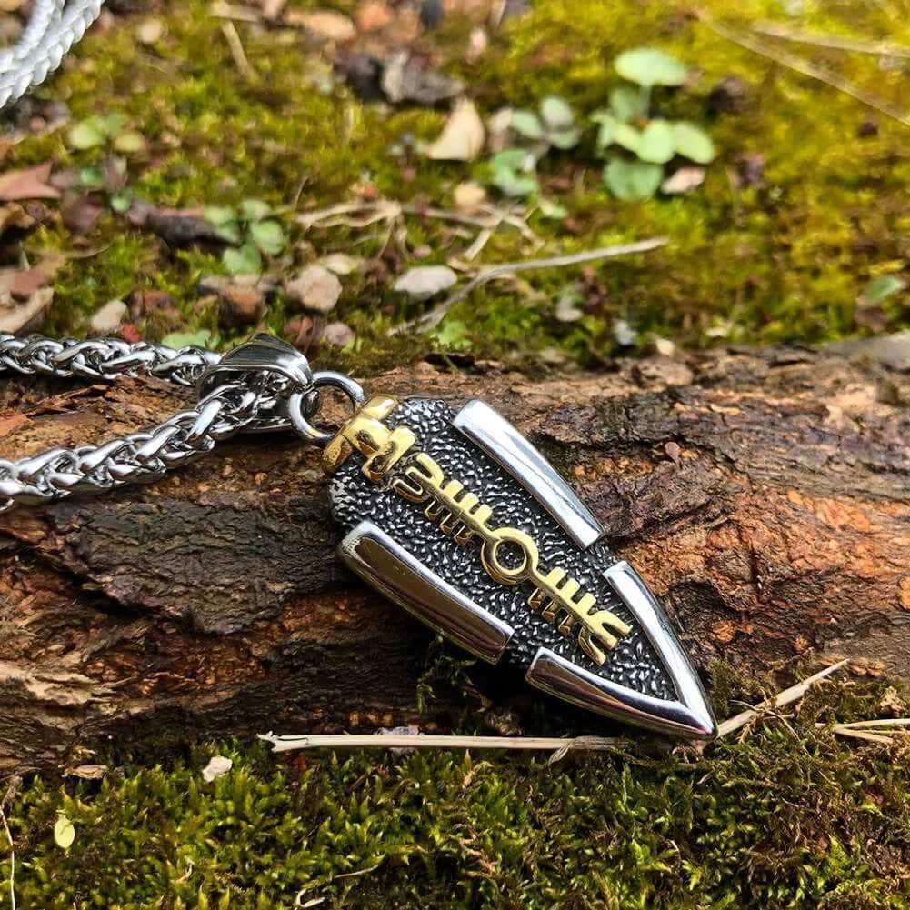 Vikings Odin's Gungir Valknut Stainless Steel Necklace - 