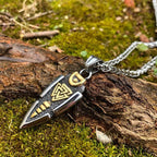 Vikings Odin's Gungir Valknut Stainless Steel Necklace - 
