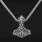 Vikings Thor Hammer Warrior Stainless Steel Necklace - 