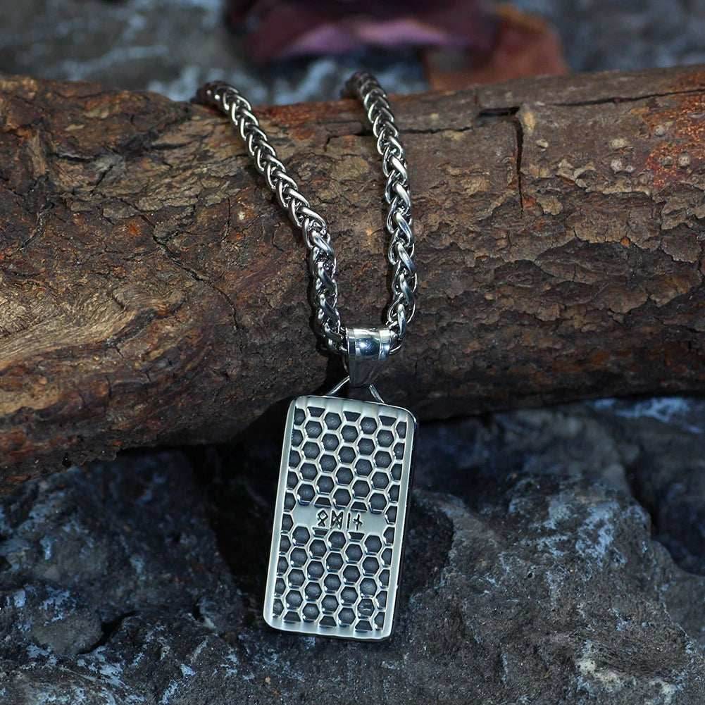Vikings Odin's Face Stainless Steel Amulet Necklace - 
