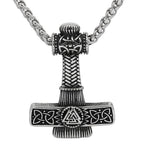 Viking Mjolnir Valknut Stainless Steel Necklace - Pendant + Chain