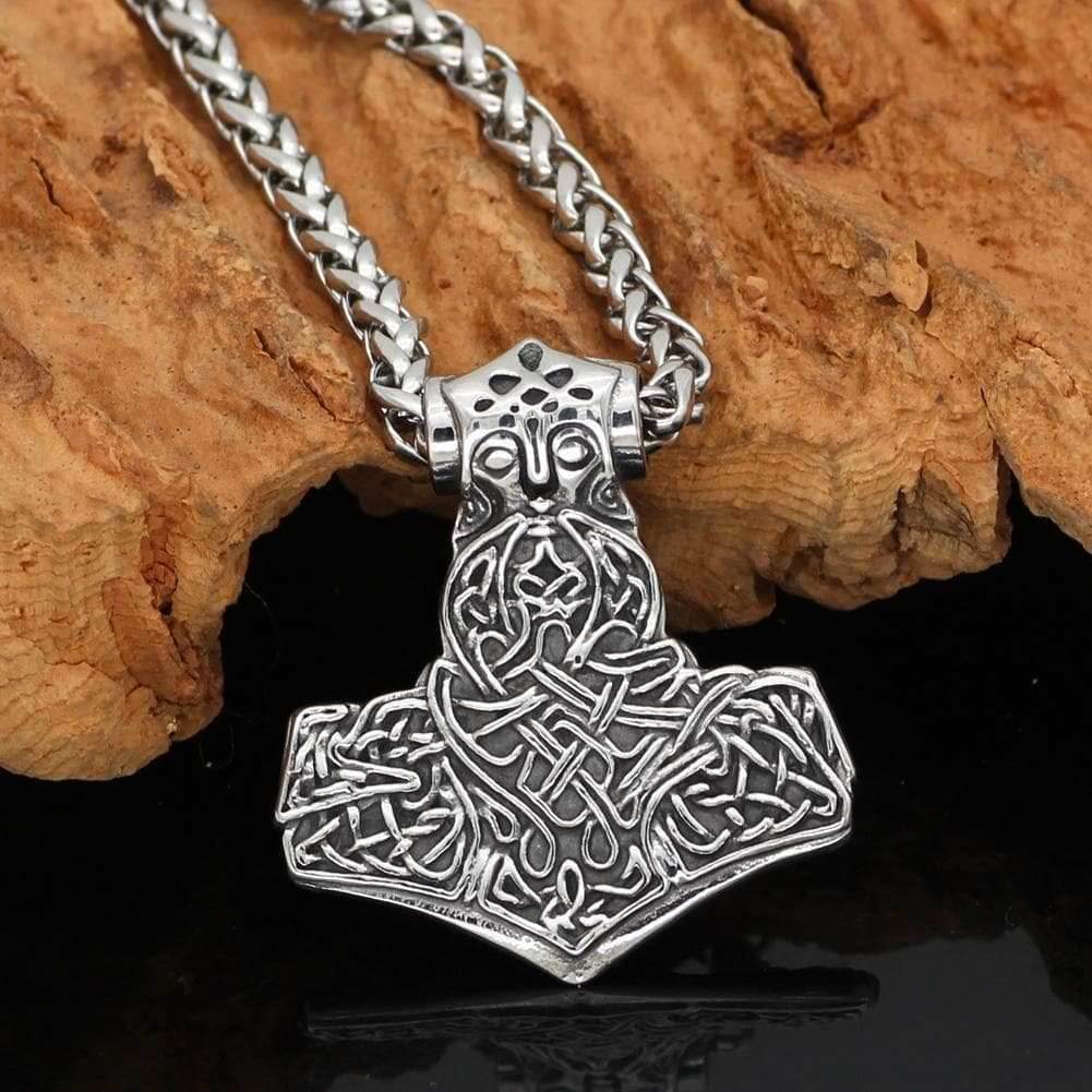 Vikings Thor Hammer Stainless Steel Necklace - 