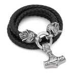 Vikings Wolf Mjolnir Stainless Steel Bracelet - 50 CM / 20 INCHES