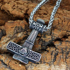 Viking Mjolnir Valknut Stainless Steel Necklace - Pendant Only