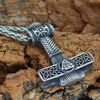 Viking Mjolnir Valknut Stainless Steel Necklace - Pendant Only