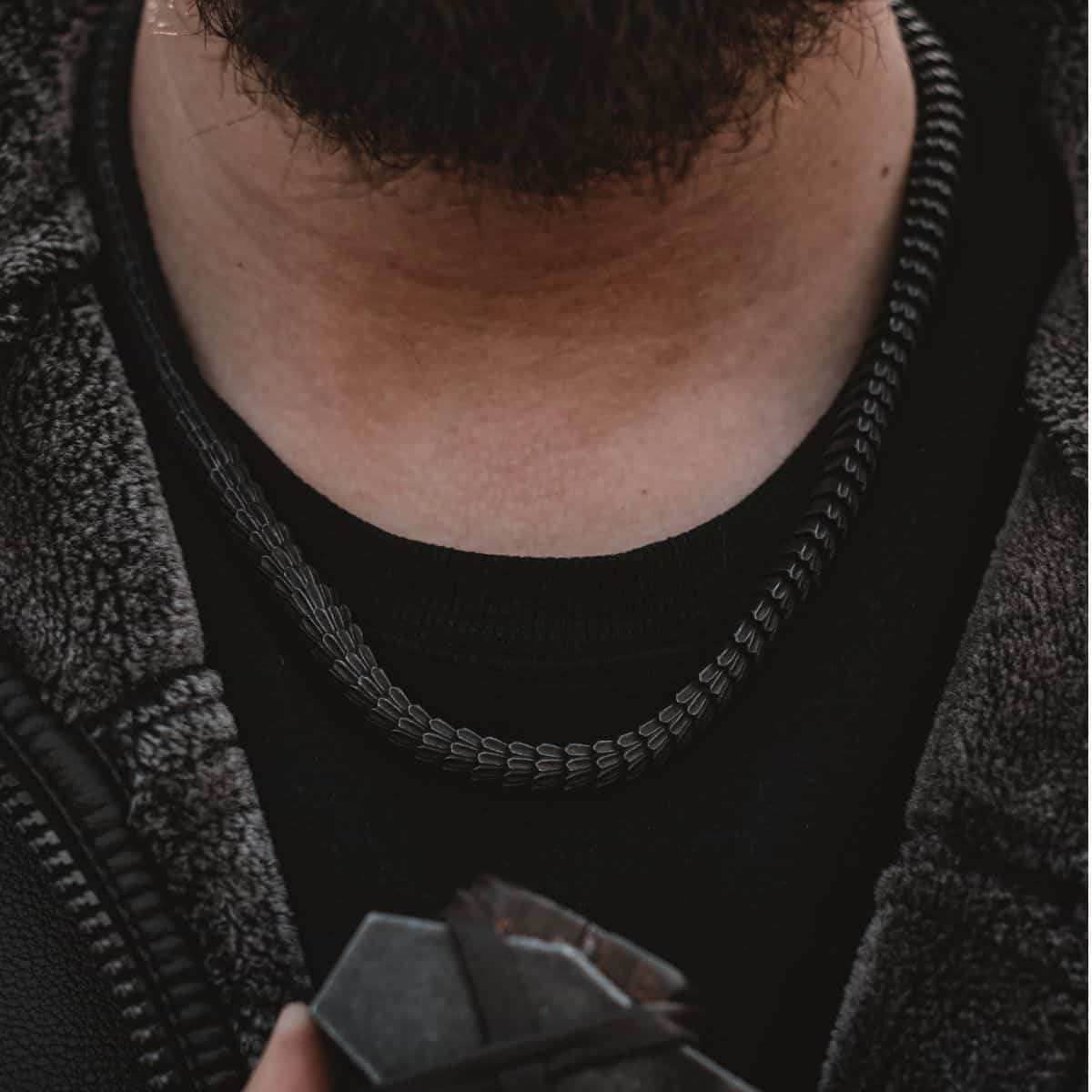 Viking Heavy Jörmungandr World Serpant Snake Chain - 
