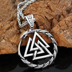 Vikings Jörmungandr Valknut Stainless Steel Necklace - Metal Chain / 70 CM / 28 INCH