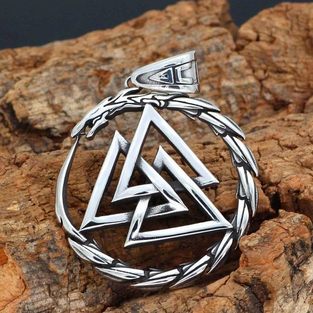 Vikings Jörmungandr Valknut Stainless Steel Necklace - Pendant Only / No Chain