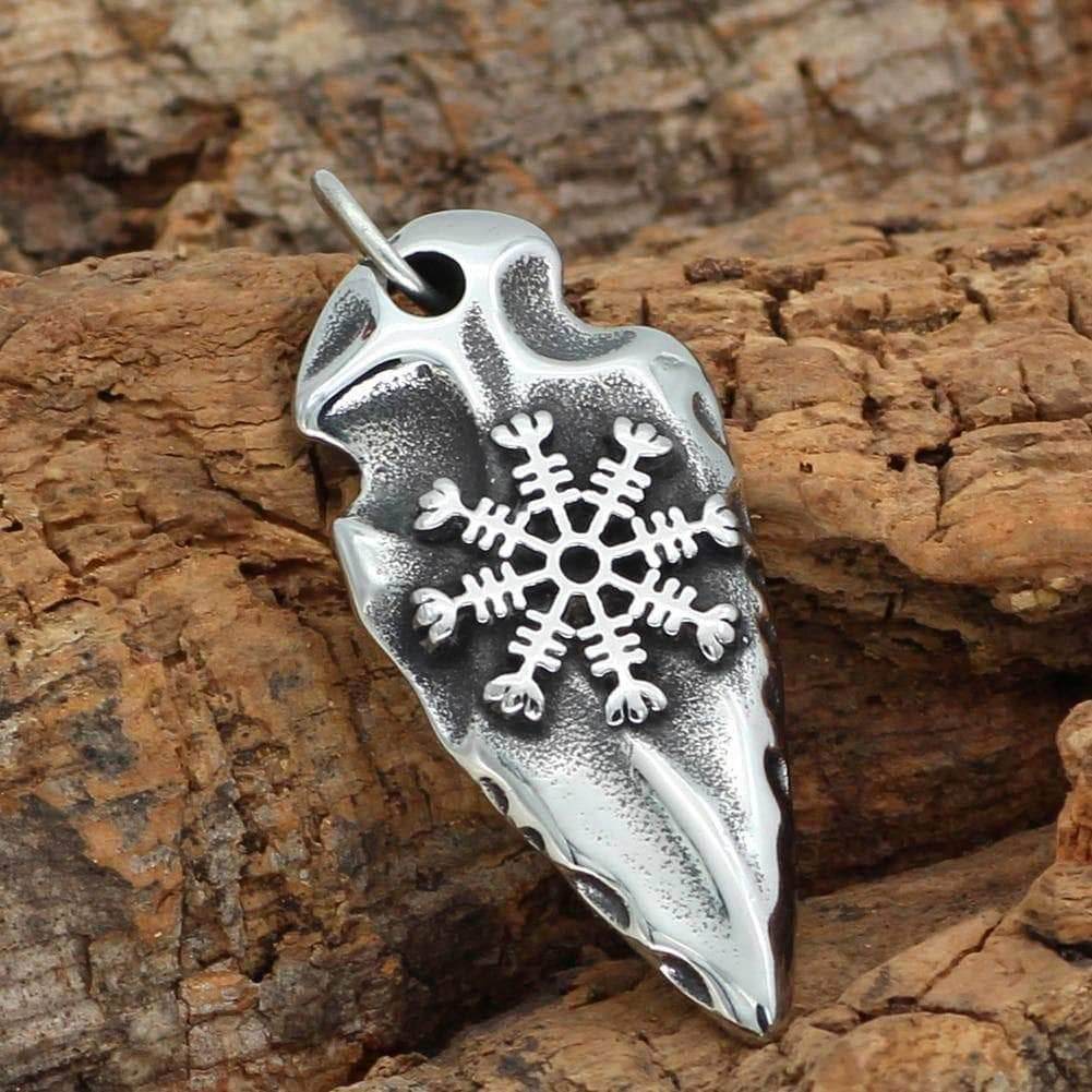 Viking Gungnir with Helm of Awe Stainless Steel Pendant & necklace - Pendant Only