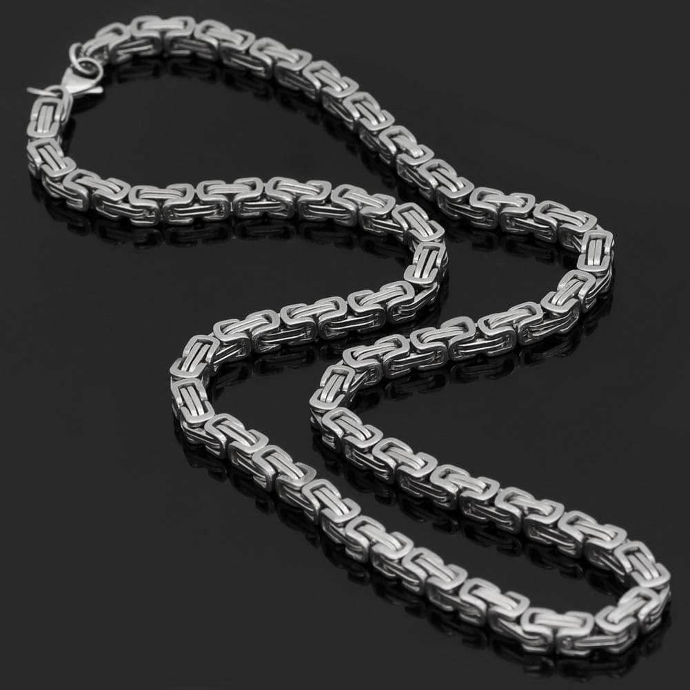 Viking Stainless Steel King Chain + Bracelet - 50 CM / 20 INCHES / Silver / 23 CM / 9 INCHES