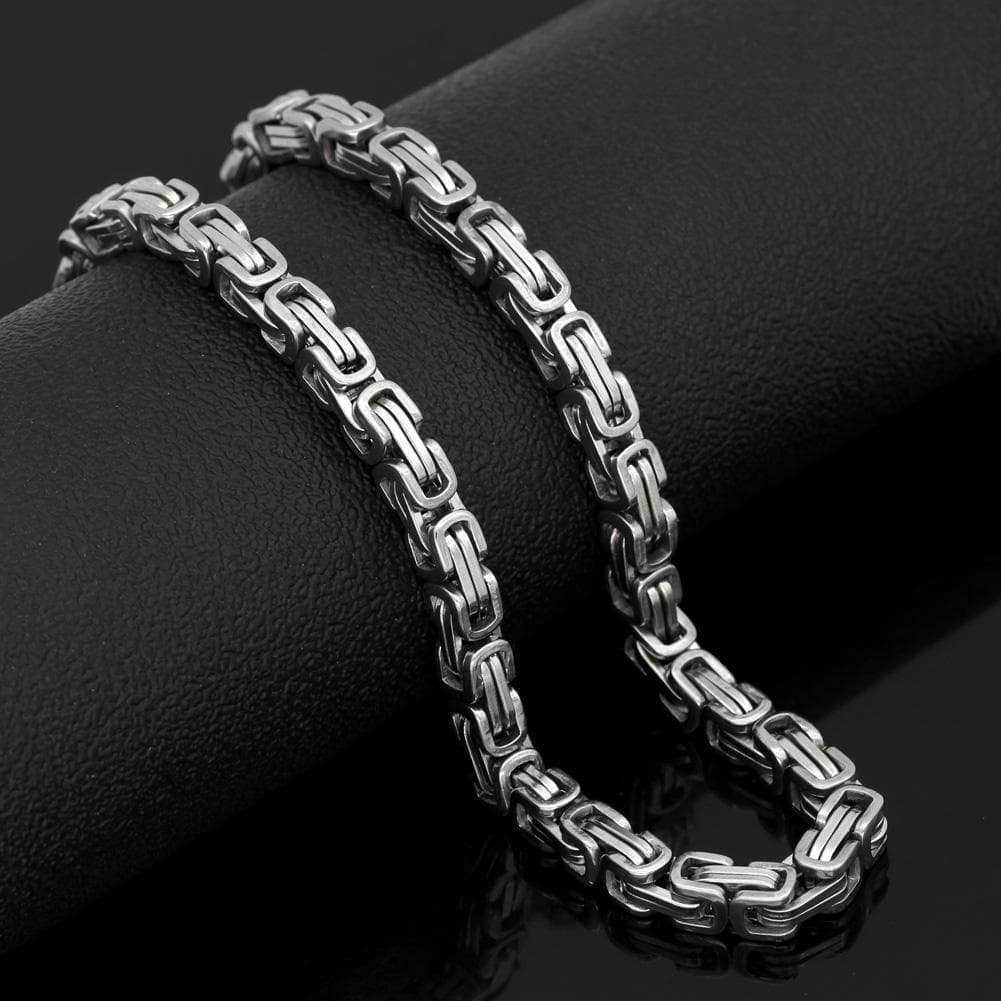 Viking Stainless Steel King Chain + Bracelet - 50 CM / 20 INCHES / Silver / 23 CM / 9 INCHES
