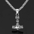 Vikings Mjolnir Ignuz Rune Stainless Steel Necklace - 