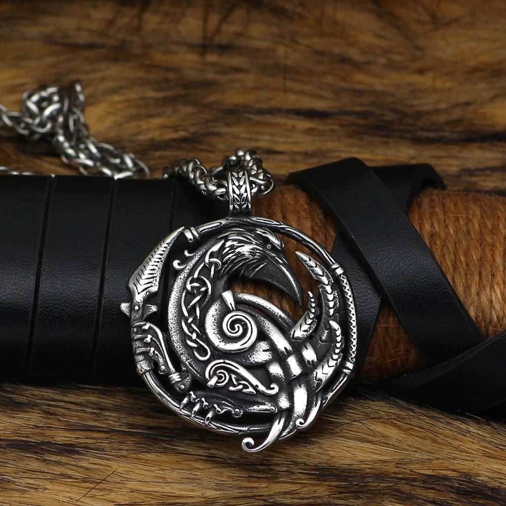 Vikings Odin's Raven Stainless Steel Necklace - 