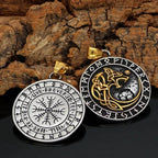 Vikings Fenrir Wolf Runic Necklace - 