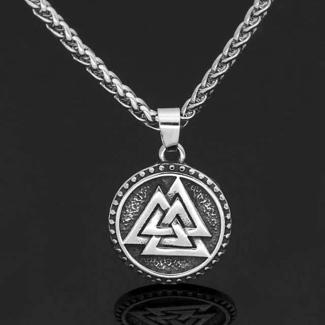 Vikings Valknut Solid Stainless Steel Necklace - 