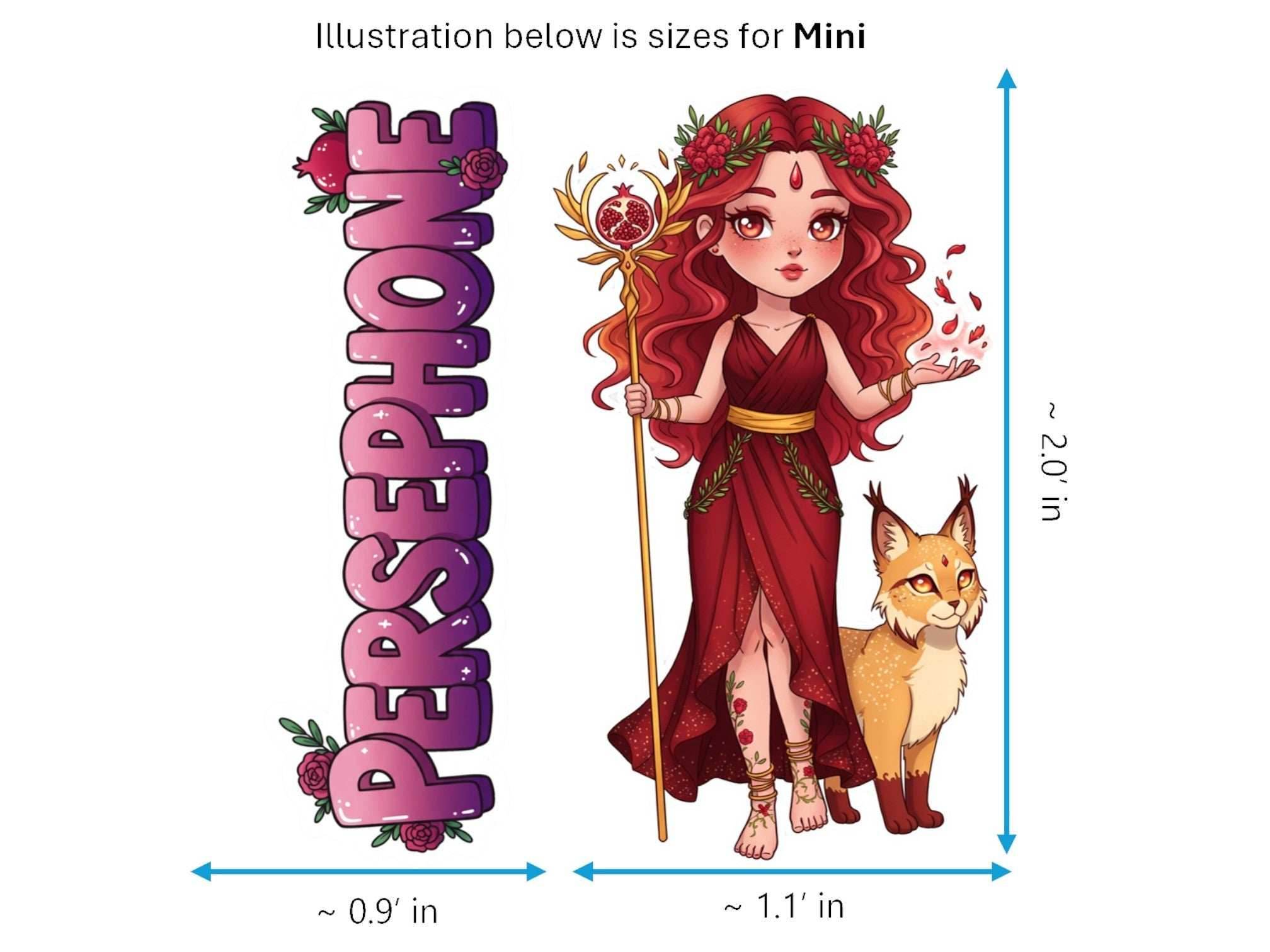 Persephone Sticker and Magnet – Despoina Queen of the Underworld Mythkins™ | Waterproof & UV-Proof - Sticker / Mini